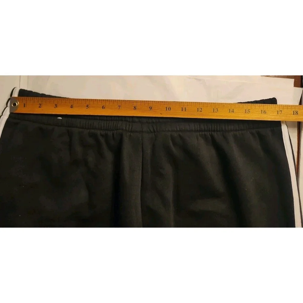 Adidas Essentials 3-Stripes Open Hem Fleece Pants Men XLT Black